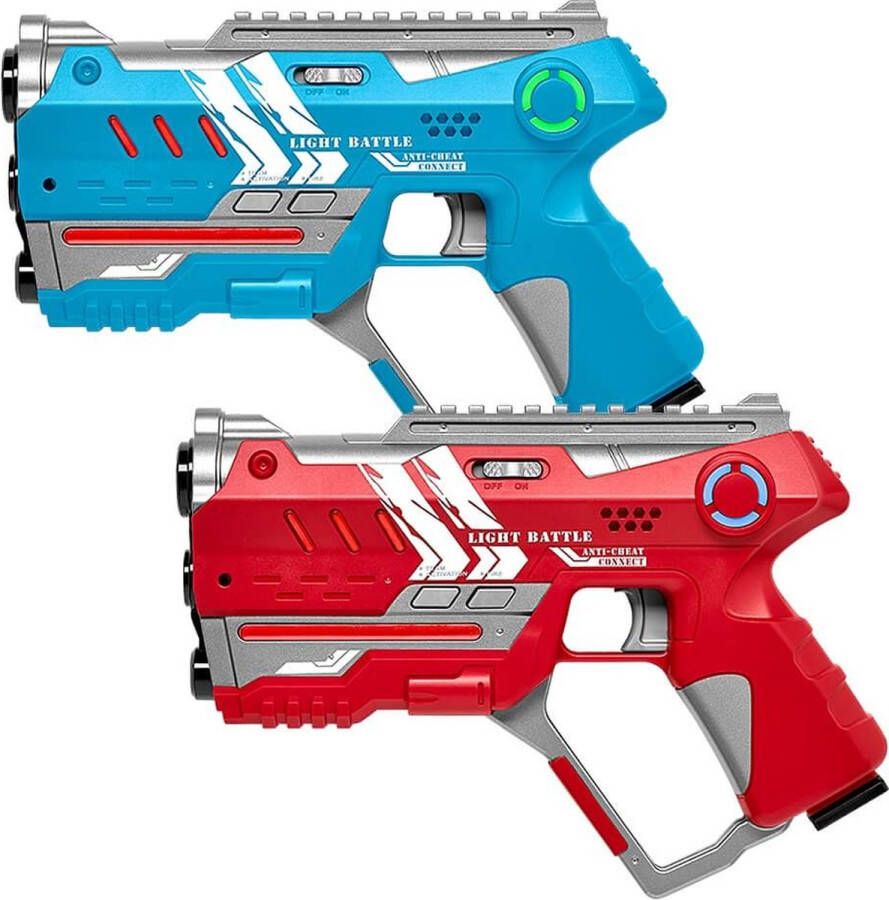Light Battle Connect Lasergame set Rood Blauw 2 laserguns Met unieke Anti-Cheat functie Laser game speelgoed voor 2 spelers