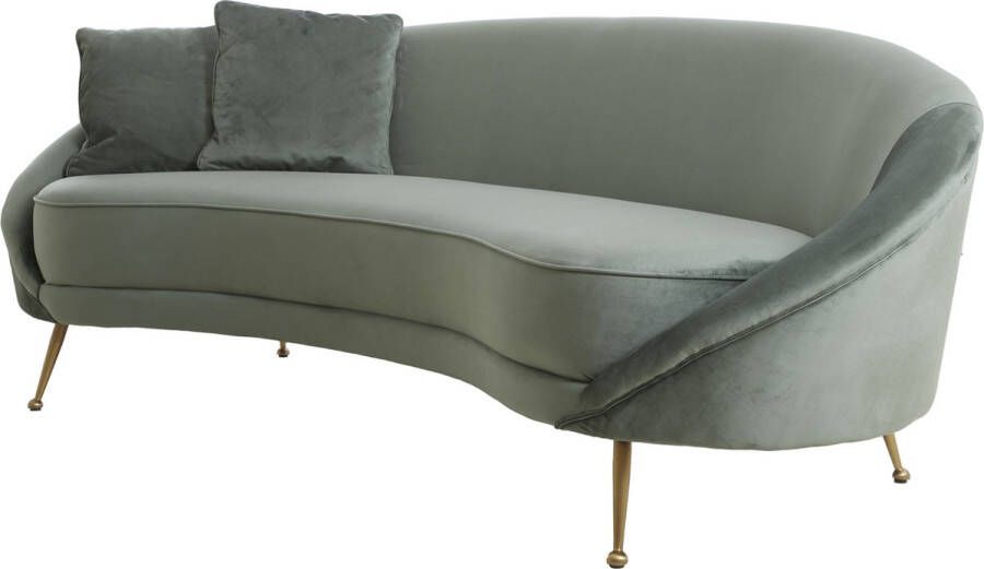 Light & Living Bank Hazel Velvet 221cm Olijfgroen