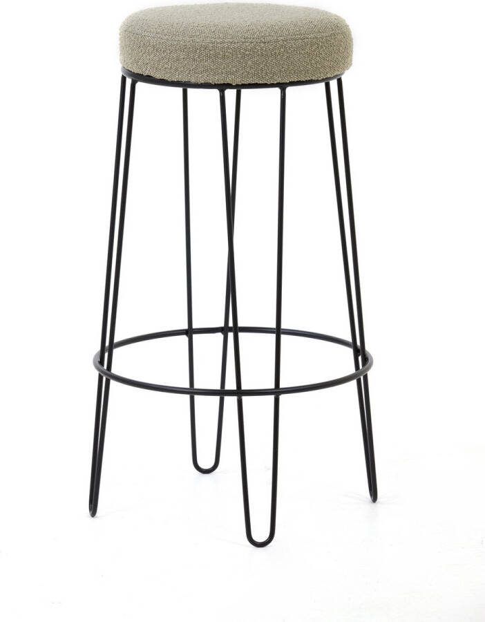 Light & Living Barkruk set van 2 'Alice' Bouclé kleur Zand (zithoogte 73cm) - Foto 2