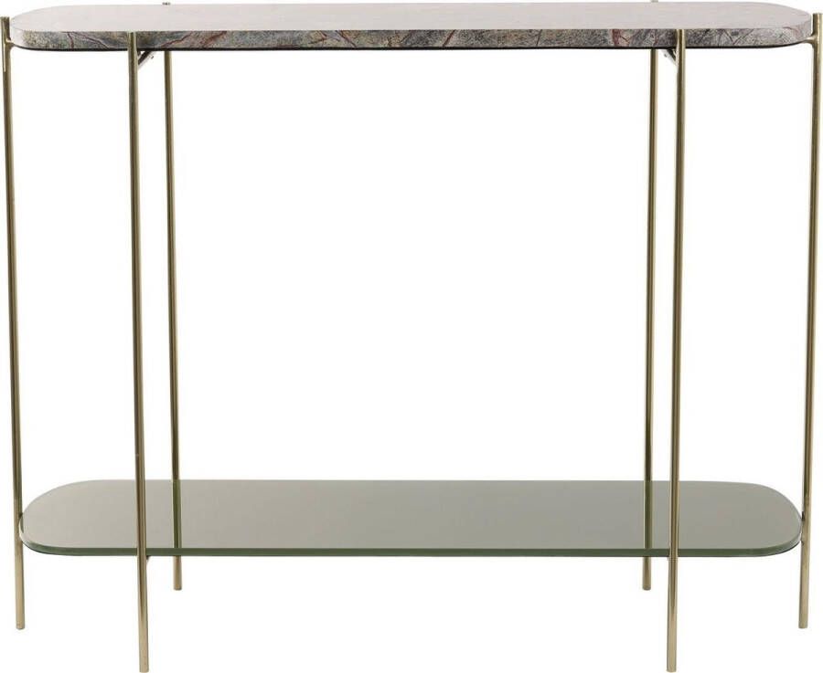 Light & Living Besut Side Table Marmer Groen Glas Goud 103x37x80 cm
