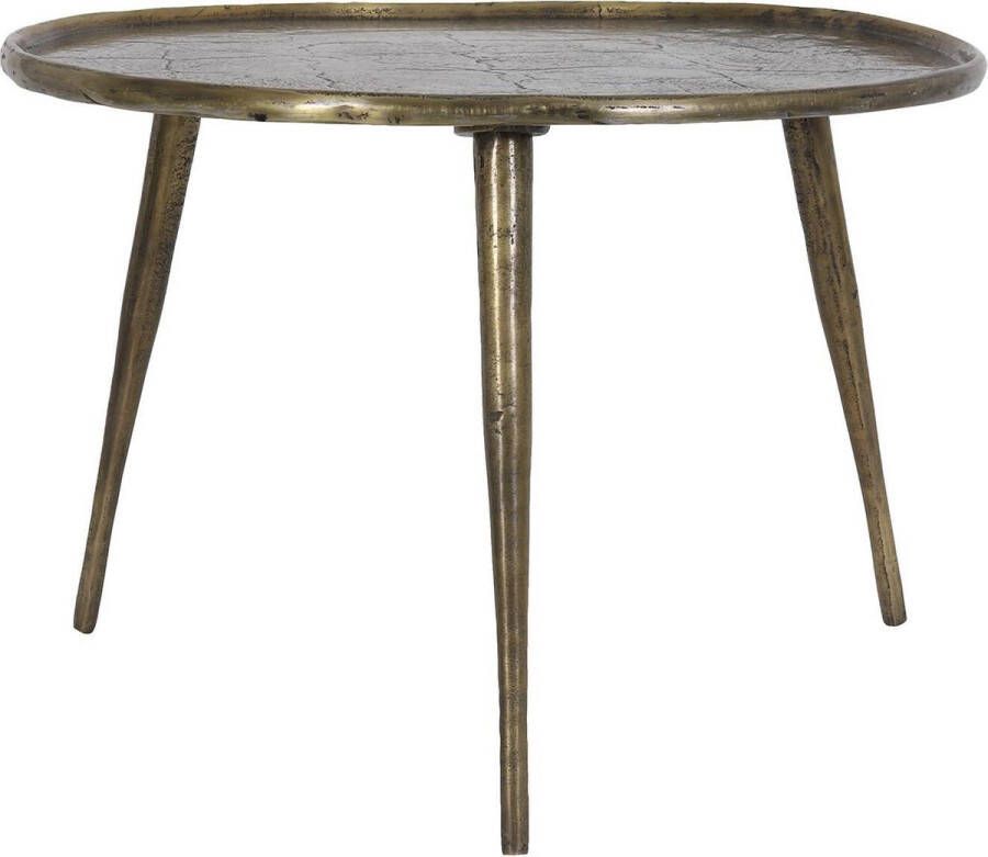 Light & Living Bijzettafel Babina Antiek Brons Ø59cm Industrieel Luxe
