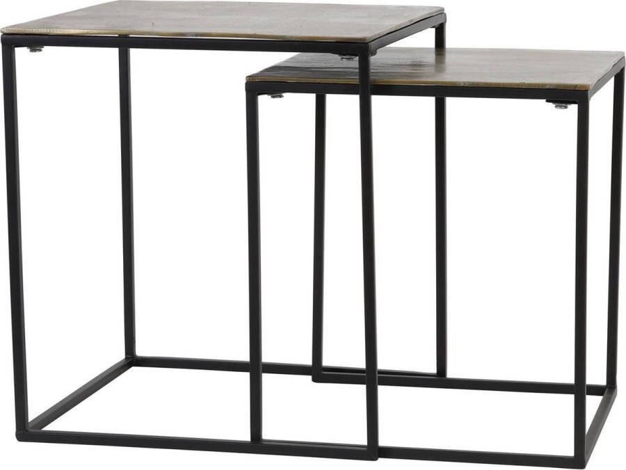 Light & Living Bijzettafel BANOS S 2 40x40x45+45x45x50 cm antiek brons