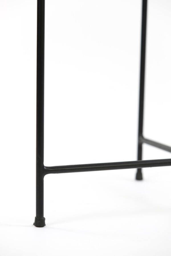 Light & Living Light&living Bijzettafel Ø37x45 cm BRAVO glas helder+mat zwart