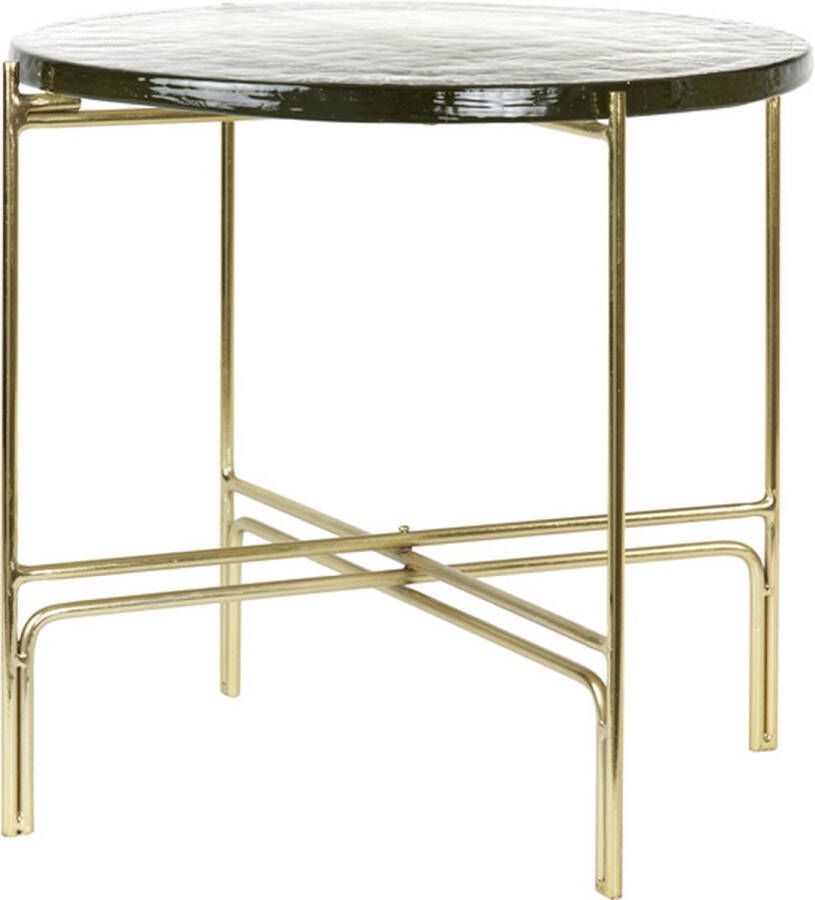 Light & Living Light&living Bijzettafel Ø50x45 cm CANVO glas helder+goud