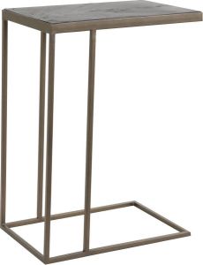 Light & Living Bijzettafel Chisa Hout Zwart Antiek Brons 45x30x62 cm