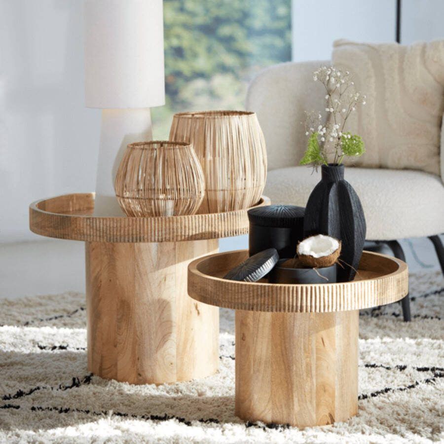 Light & Living Light and Living bijzettafel naturel hout 6777382