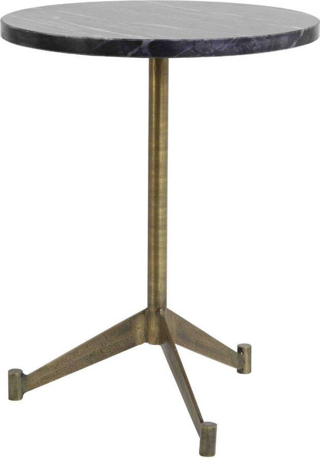 Light & Living Bijzettafel Lomelo Zwart Antiek Brons Ø40cm Modern