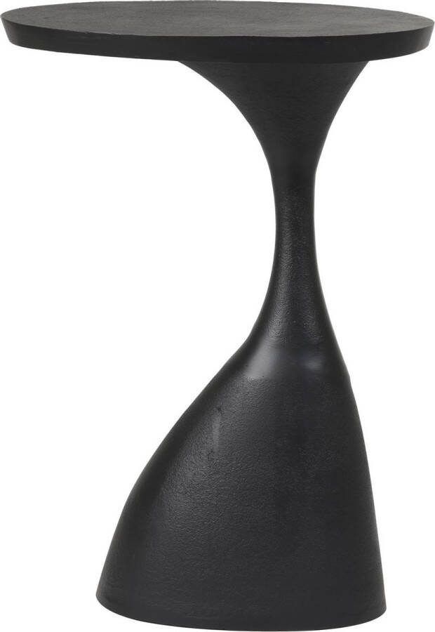 Light & Living Ovale Bijzettafel Macau 40 x 33cm Mat Zwart Ovaal