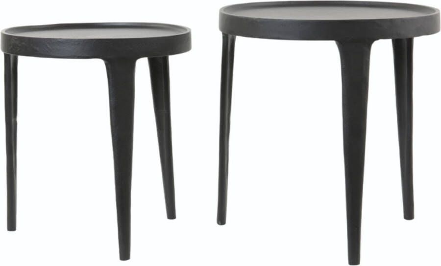 Light & Living Side table S 2 37x41+43x45 5 cm TOBIAS black