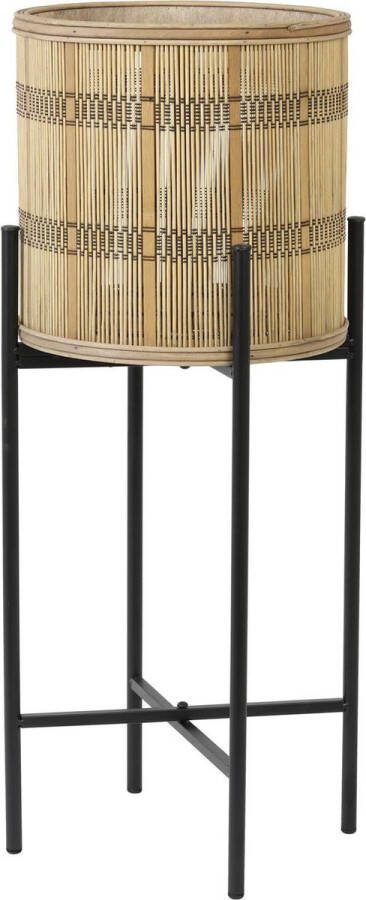 Light & Living Bloempot + standaard Corazo Hout Zwart Ø26cm Bohemian