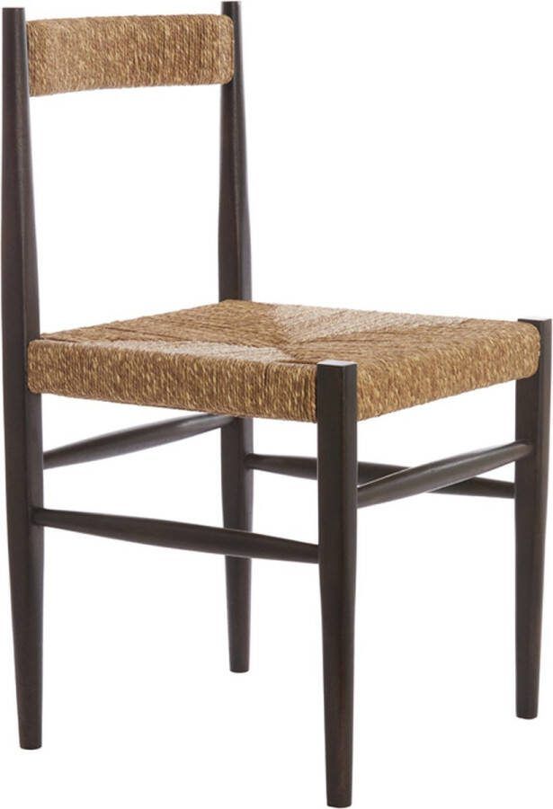 Light & Living Light&living Stoel 48x44 5x82 cm DINA hout donker bruin+zeegras