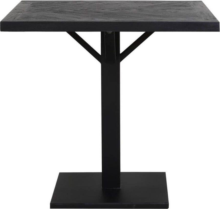 Light & Living Eettafel Chisa hout zwart-zwart Bruin Vierkant