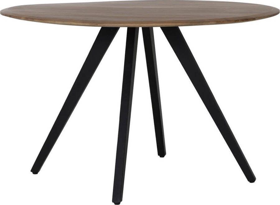 Light & Living Eettafel Mimoso Hout Zwart Ø120cm Modern Industrieel Luxe