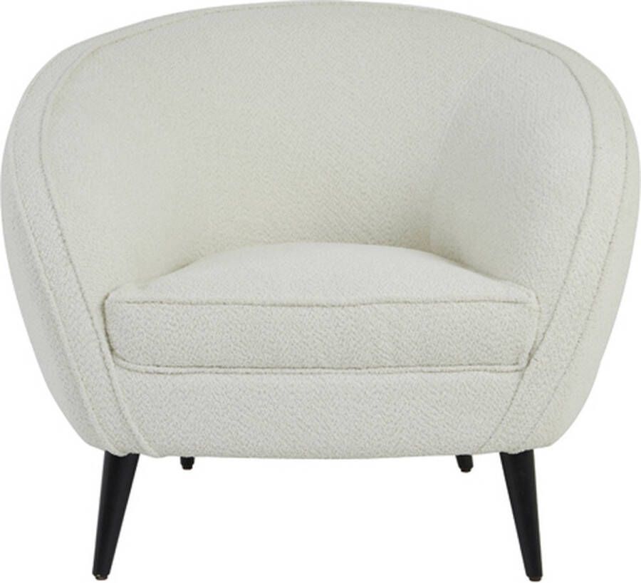 Light & Living Light&living Stoel 91x71x77 cm ALMOND bouclé crème-hout zwart