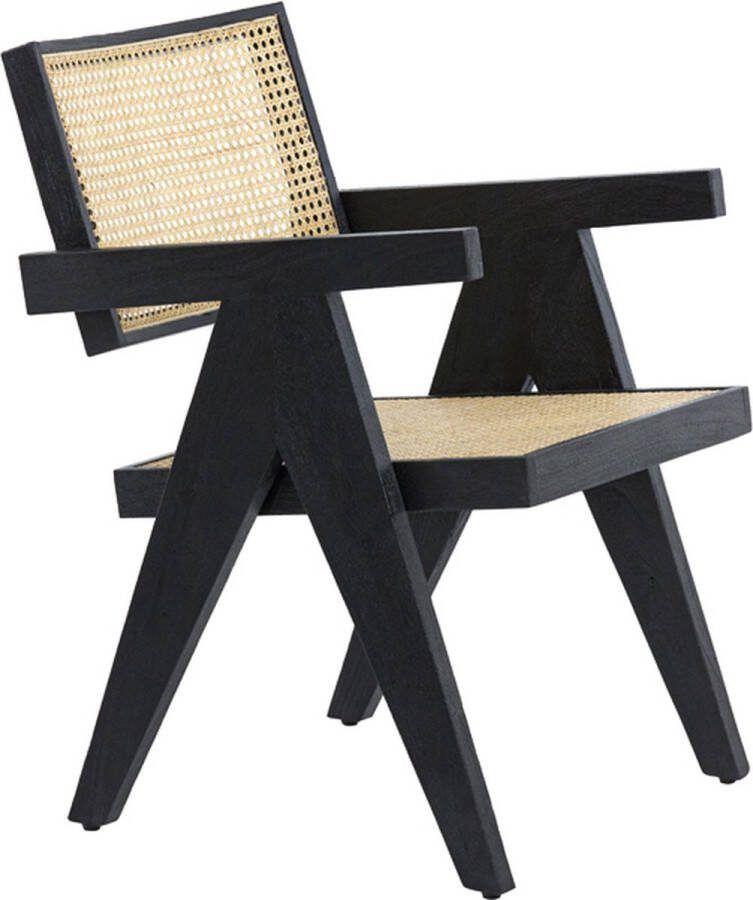 Light & Living Light&living Stoel 56x53x79 cm MORAZAN hout zwart+rotan naturel