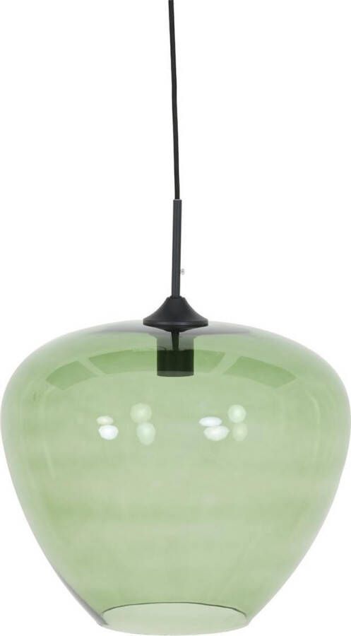 Light & Living hanglamp Ø40x34 cm MAYSON mat zwart+glas groen