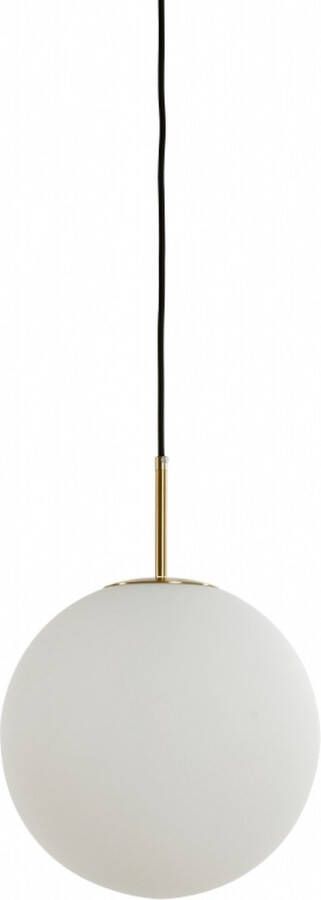 Light & Living Hanglamp Medina Wit Glas Antiek Brons Wit 25x25x25cm (hxbxd)