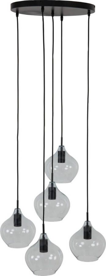Light & Living Hanglamp Rakel Zwart Ø61cm 5L Modern Hanglampen Eetkamer Slaapkamer Woonkamer