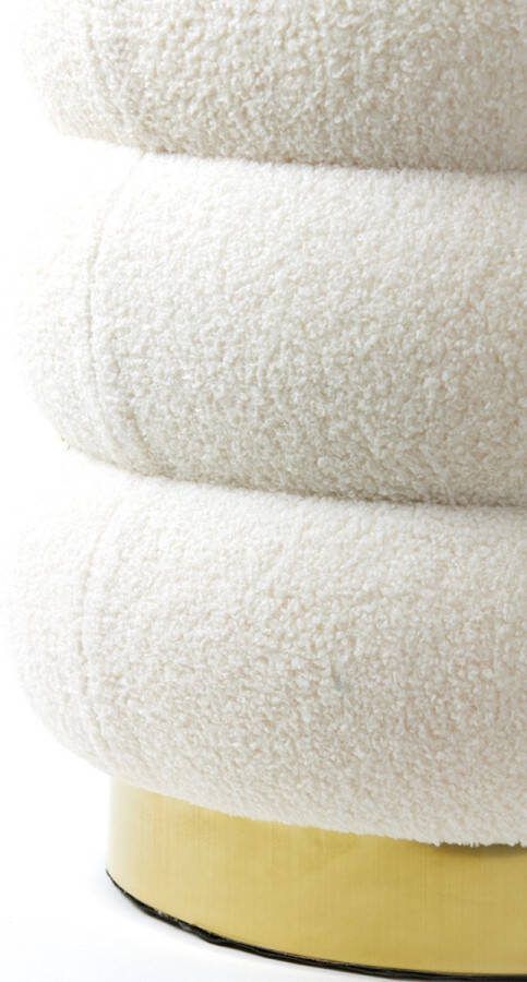 Light & Living Light&living Poef 80x40x45 cm LYALL teddy crème+goud