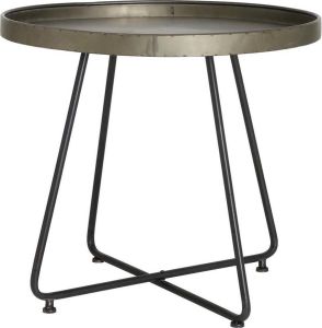 Light & Living Hylke Ronde Bijzettafel Tin Zwart Ø64 5x59cm