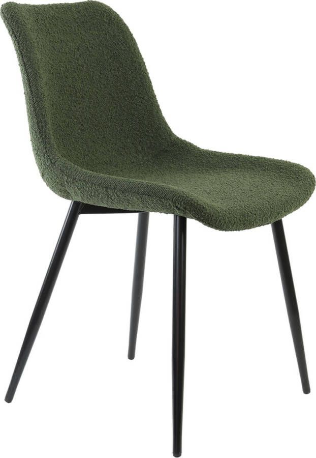 Light & Living Light&living Eetkamerstoel 58 5x47 5x82 5 cm KATE bouclé donkr groe...