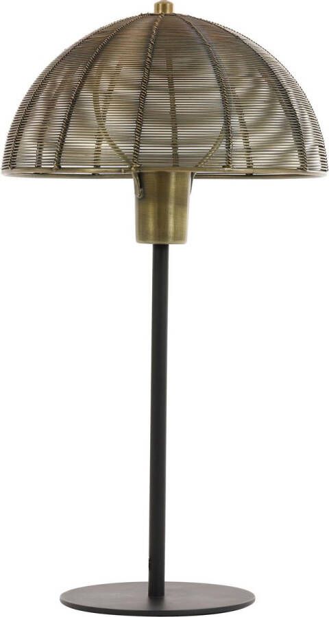 Light & Living Tafellamp 'Klobu' 35cm antiek brons+mat zwart