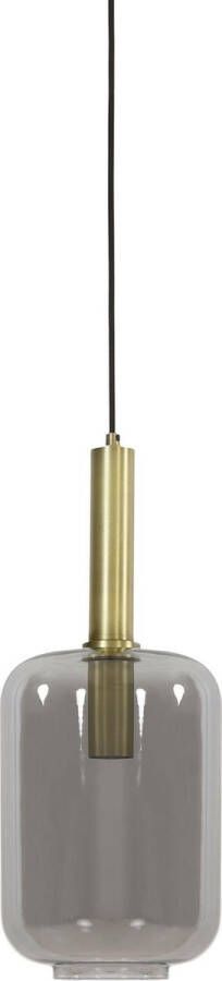 Light & Living Light&living Hanglamp Ø22x52 cm LEKAR antiek brons+smoke glas - Foto 2
