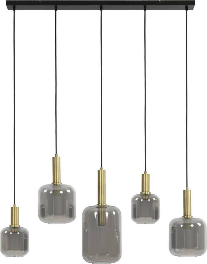 Light & Living Hanglamp Lekar Antiek Brons 5L 110x22x32cm Modern Hanglampen Eetkamer Slaapkamer Woonkamer