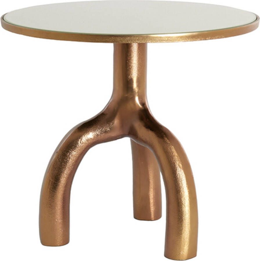 Light & Living Light&living Bijzettafel Ø50 5x45 5 cm MELLO glans brn brons+glas taupe