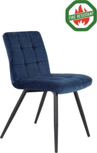 Light & Living Light&living Eetkamerstoel 50 5x44 5x82 cm OLIVE FR velvet blauw-zwart