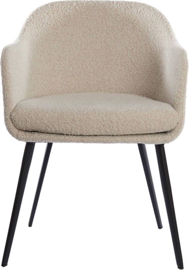 Light & Living Light&living Eetkamerstoel 59x58 5x82 cm LEONE bouclé licht beige-zwart