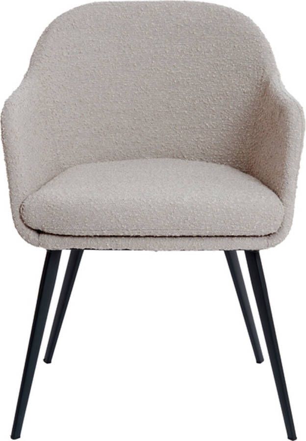 Light & Living Light&living Eetkamerstoel 59x58 5x82 cm LEONE bouclé taupe-zwart