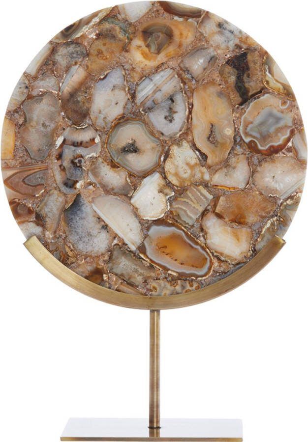 Light & Living Light&living Ornament op voet 35x12x50 cm GOUYA geel agaat+antiek brons