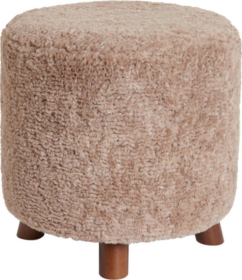 Light & Living Light&living Poef Ø40x40 cm POLLY bruin-grijs+bruin - Foto 2