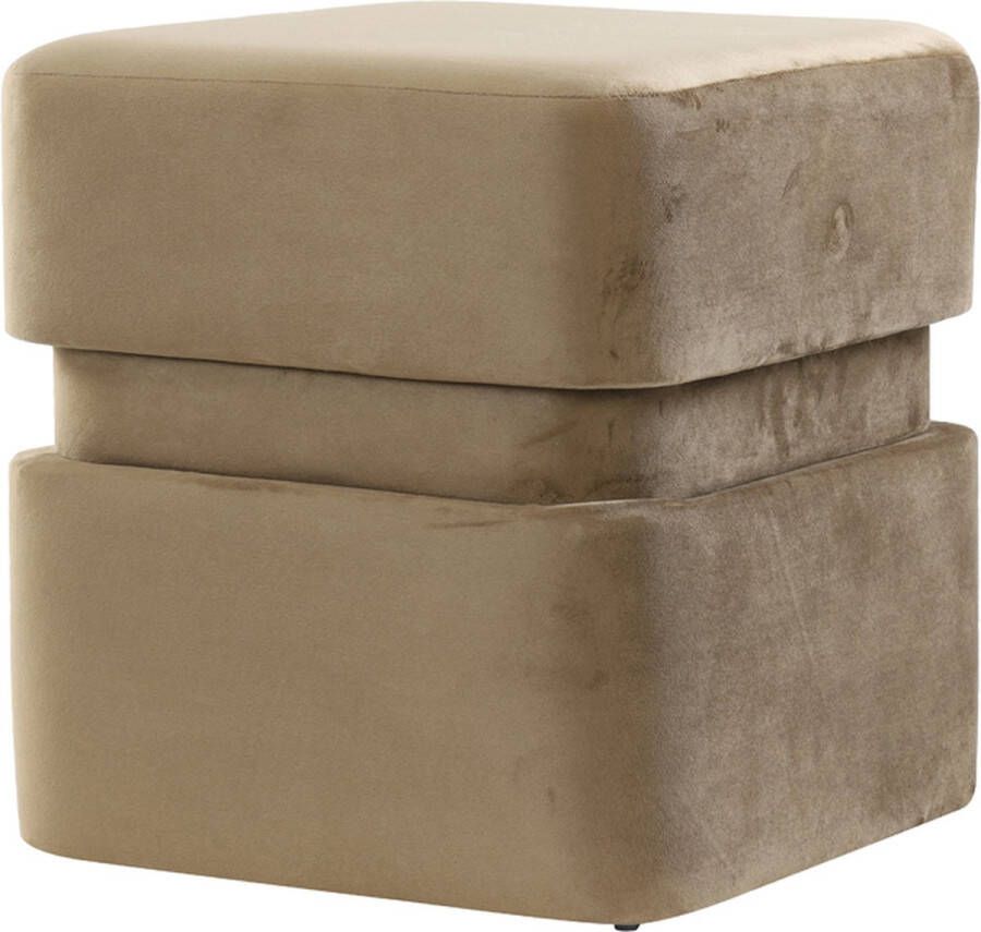 Light & Living Poef Piazza Bruin Velvet Bruin 43x40x40cm (hxbxd) Woonexpress - Foto 2