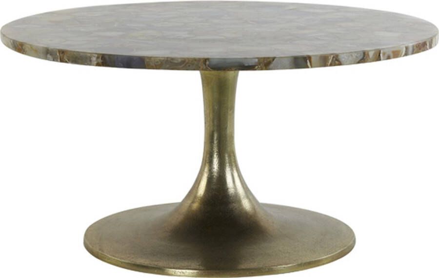 Light & Living Light&living Salontafel Ø76x36 cm RICKERD geel agaat+antiek brons