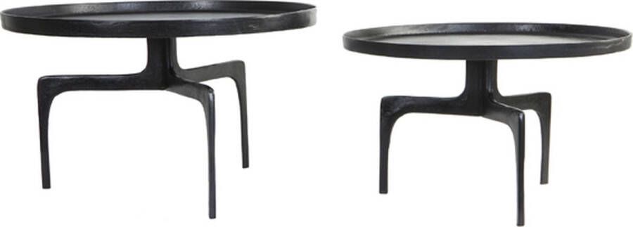 Light & Living Light&living Salontafel S 2 Ø64x39+Ø75x44 cm PANO donker brons