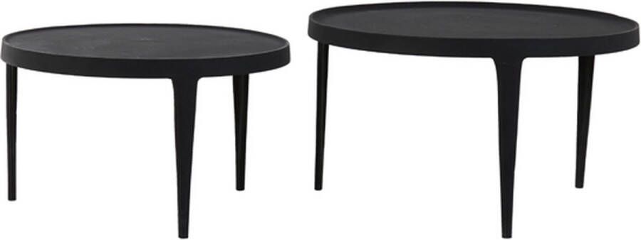 Light & Living Light&living Salontafel S|2 Ø64x39+Ø75x44 cm TOBIAS zwart