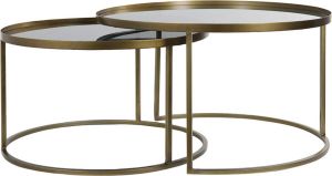 Light & Living Light&living Salontafel S 2 Ø65x40+Ø75x44 cm TALEK smoke glas-ant. brons