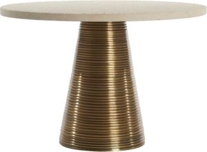Light & Living Light&living Schaal op voet Ø40x14 cm ESMA marmer wit+antiek brons