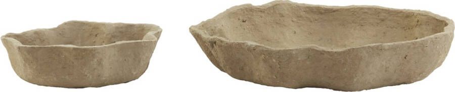 Light & Living Schaal (set Van 2) Babur Papier karton Naturel 50 x 9 x 50 cm (BxHxD)