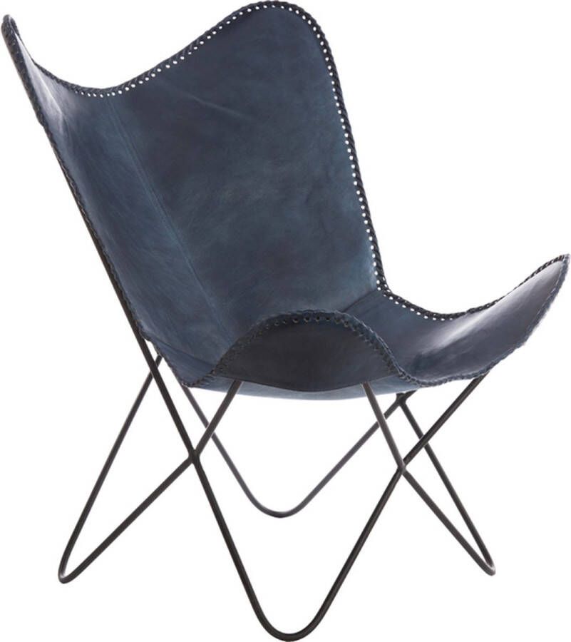 Light & Living Light&living Stoel 72x72x84 cm BUTTERFLY leer blauw