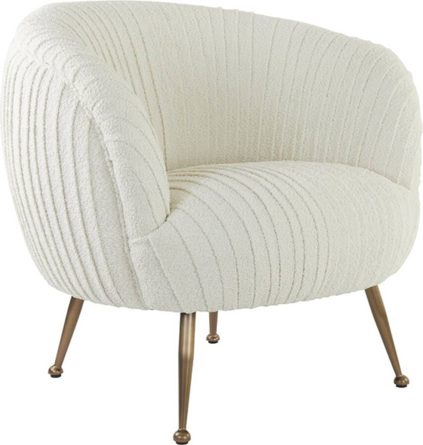 Light & Living Light&living Stoel 78x60x75 cm TILTON bouclé crème+brons