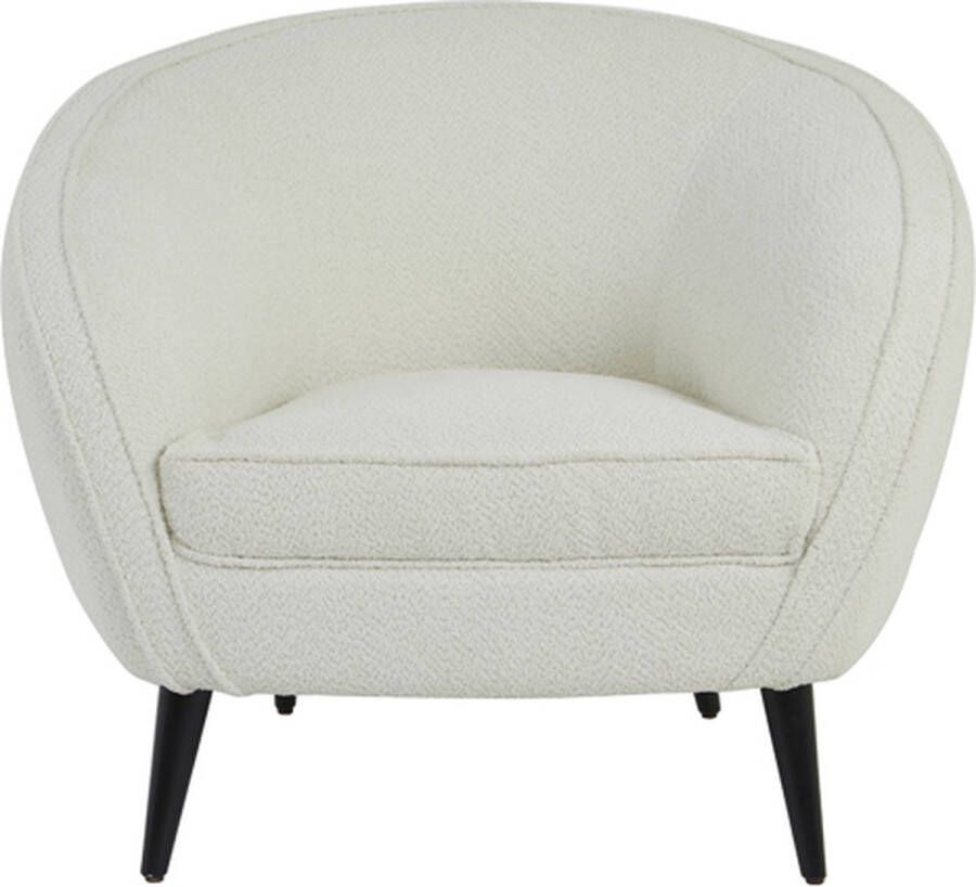 Light & Living Light&living Stoel 91x71x77 cm ALMOND bouclé crème-hout zwart