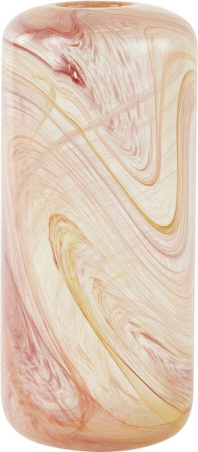 Light & Living Light&living Vaas Ø15x32 5 cm SELENE glas helder+rood oranje