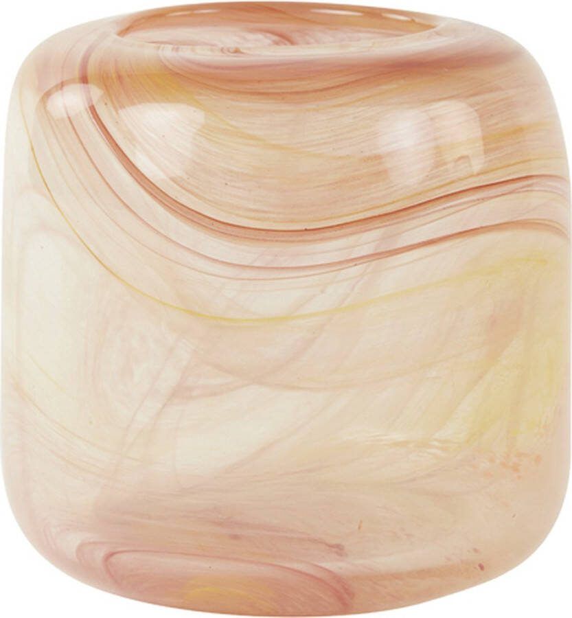Light & Living Light&living Vaas Ø20x19 5 cm SELENE glas helder+rood oranje