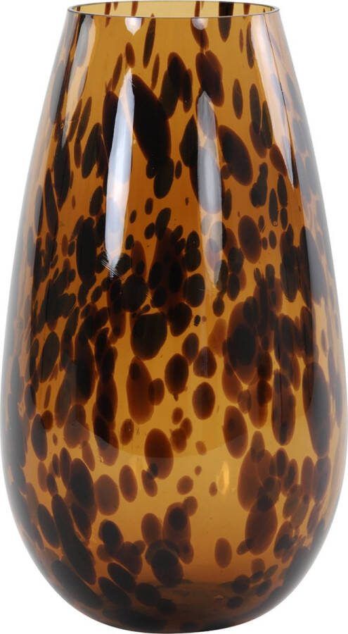 Light & Living Vaas Izeda Bruin Glas Bruin Zwart 40x23x23cm (hxbxd) Woonexpress