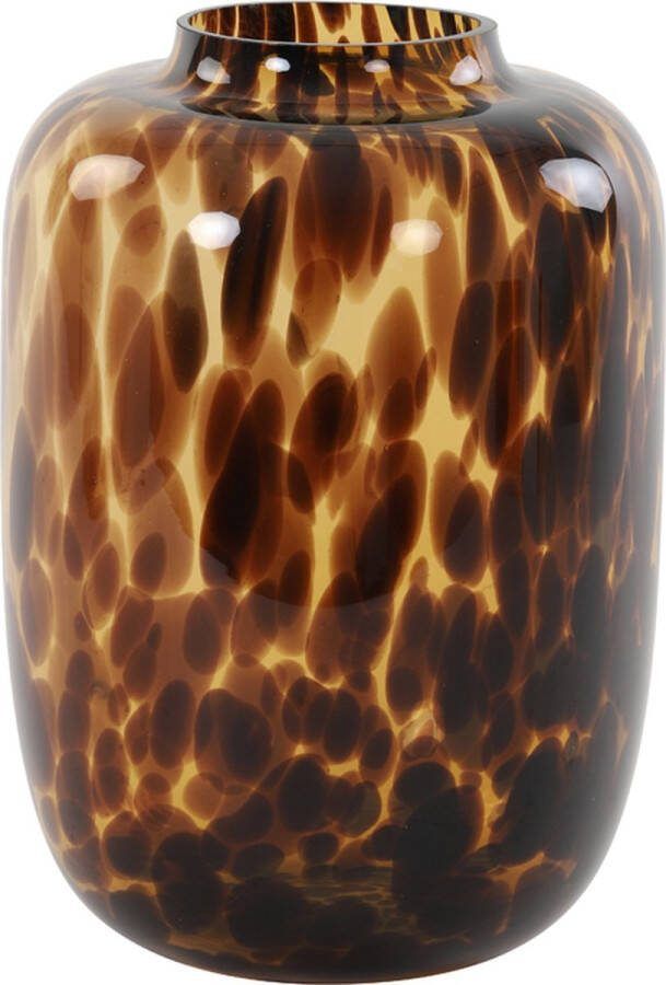 Light & Living Vaas Kobala Bruin Glas Bruin Zwart 34x24x24cm (hxbxd) Woonexpress