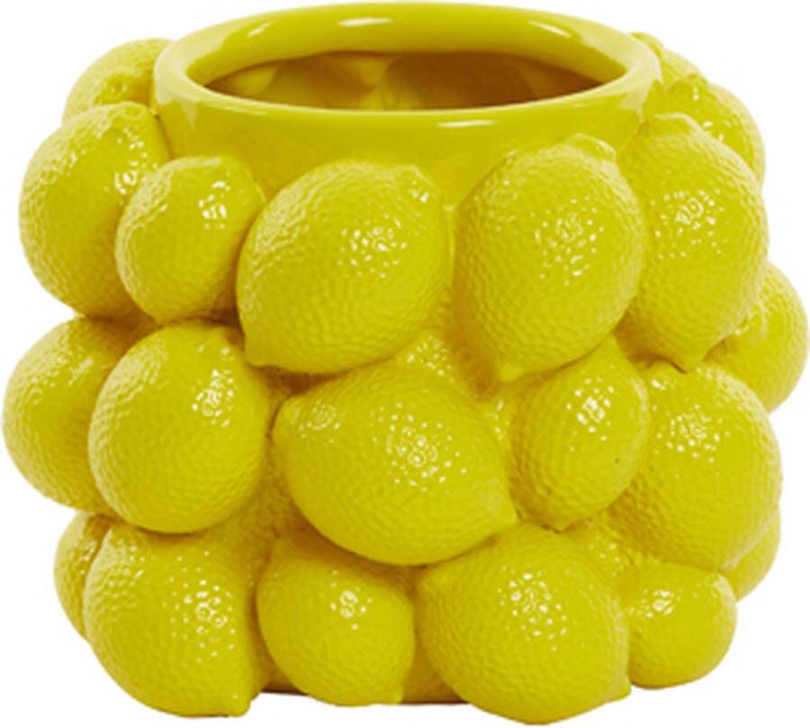 Light & Living Light&living Vaas deco Ø17 5x14 cm LEMON geel