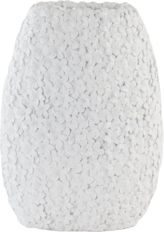 Light & Living Vaas Aloha M Wit Polyresin Wit 50x38x23cm (hxbxd) Woonexpress